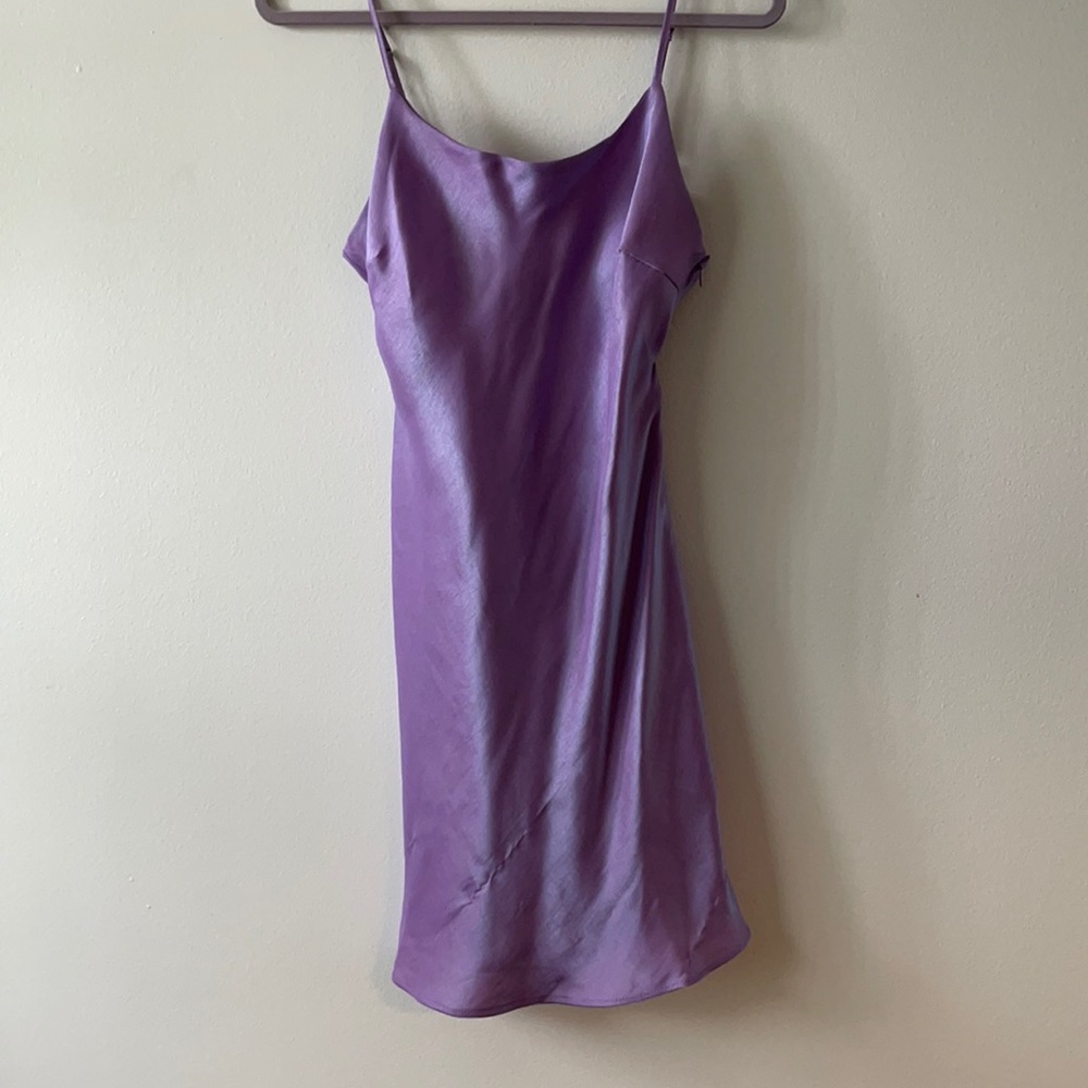 Purple satin dress